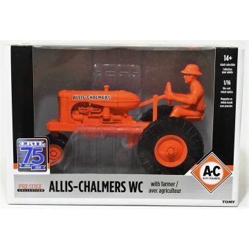 AC - WC - Tractor With Man, Ertl 75th Anniversary, Diecast Rims - 1/16