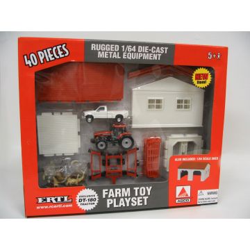 AGCO - Set - DT-200, AC D-19, truck, shed & accessories - 1/64