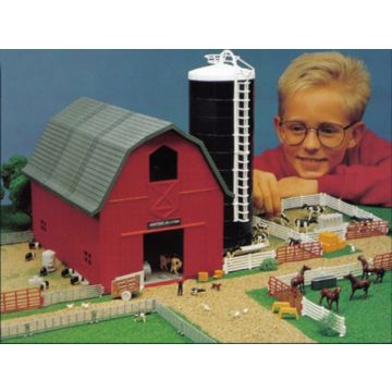 Building Set - Red Barn, silo set - 1/64