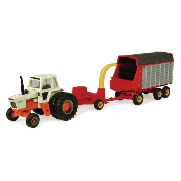 Case - Set - 1370 power white forage harvester & wagon - 1/64