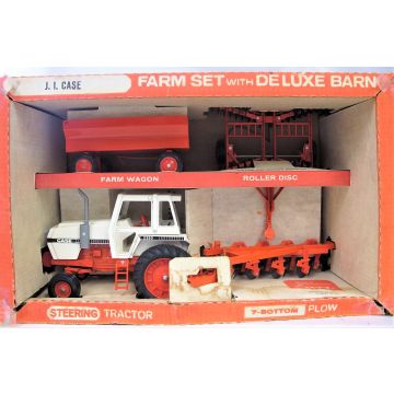 Case - Set - 2390, disc, plow, and wagon  barn box - 1/16