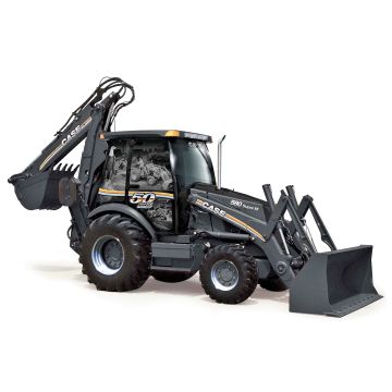 Case - 580 Super M - Backhoe/Loader, 50th Anniversary gun metal - 1/50