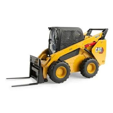 CAT - Set - 272D3 Skid steer loader, yellow & black 2 pc set with work tools - 1/16