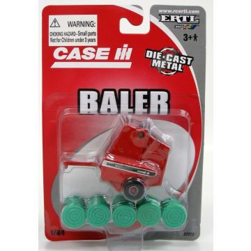 Case IH - 8465 - Baler, round, 5 visible bales, on red, white, and grey card - 1/64