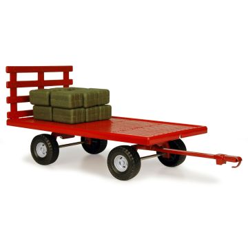 Case IH -  - Wagon, hay rack, red, with six bales - 1/16