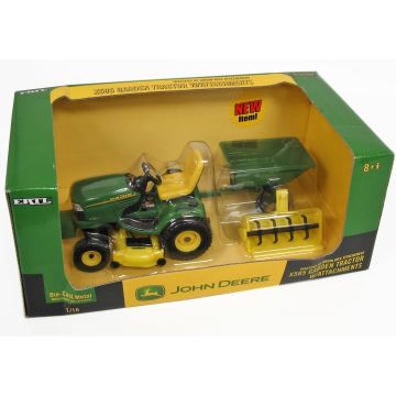 JD - X585 - Mower deck, plastic green cart, snow blower - 1/16