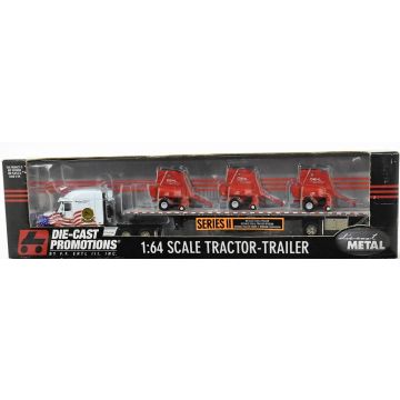 Gehl - Semi - Semi, three Gehl Round Balers Michiana Toy Show, white cab - 1/64