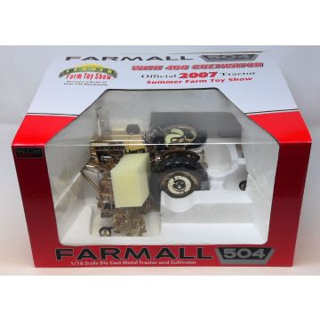IH - 504 - NF, mounted 468 cultivator 2007 Summer Farm Toy Show, gold - 1/16