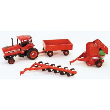 IH - Set - 5088 4 piece set, 6 bottom plow red rims - 1/64