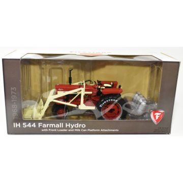 IH - Set - 544 NF front loader, milk cans & platform Firestone Series - 1/16