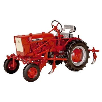 IH - Cub - Square hood, red, with mounted cultivator - 1/16