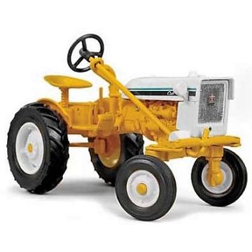 IH - Cub - square hood yellow & white blue stripe - 1/16