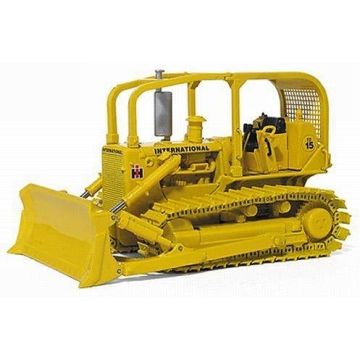 IH - TD-15 - Crawler, blade metal tracks ROPS drawbar yellow - 1/50