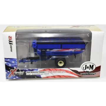 J&M - X1112 - Grain Cart, Flotation Tires, Blue, American Decals - 1/64