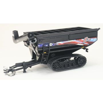 J&M - X1112 - Grain Cart, tracks, black with Patriotic decals - 1/64