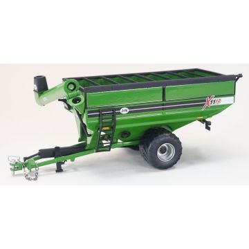 J&M - X1112 - Grain Cart, single silver wheels, green - 1/64