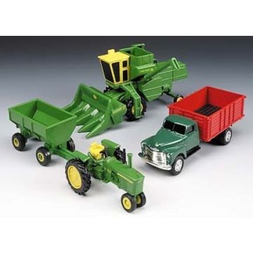 JD - Set - Harvest set 2510 NF, 95 Combine, Grain Truck & Flare Box Wagon - 1/64