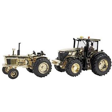 JD - Set - 4020, 7280R "Then and Now" Gold Tractor Duo, European style - 1/32