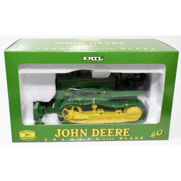 JD - 40 - Crawler, metal track green with blade green 1999 Plow City Show - 1/16