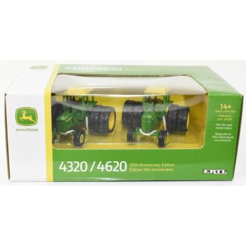JD - Set - 4320 & 4620 2 Piece Tractor Set With Cab, FWA And Duals, 50th Anniversary - 1/64
