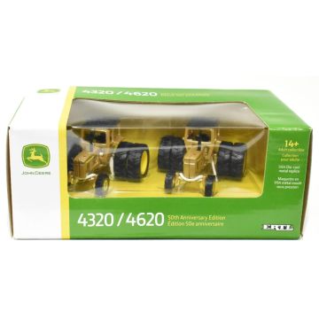 JD - Set - 4320 & 4620 2 Piece Tractor Set With Cab, FWA And Duals, 50th Anniversary, gold chaser - 1/64