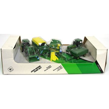 JD - Set - 4450 6 piece set, 2 tractors forage harvester, wagon, baler - 1/64