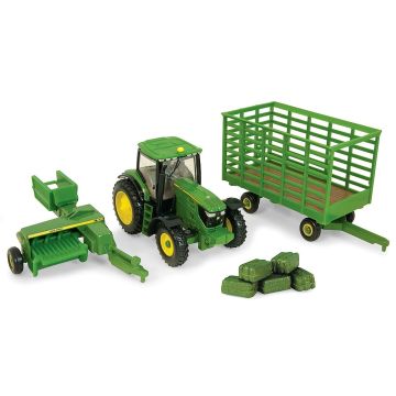 JD - Set - 6210R MFD, 3380 square baler & bale throw wagon - 1/64