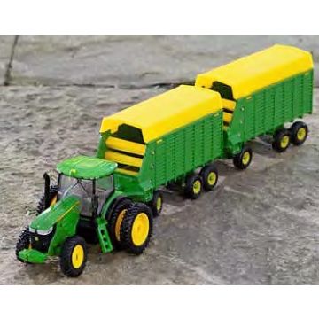 JD - Set - 7290R MFD spacer Duals with 2 forage wagons - 1/64