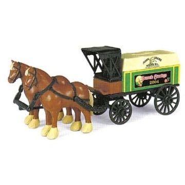 JD - Misc - Bank, horse drawn wagon holiday bank - 1/32