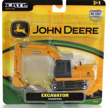 JD -  - Excavator, block letter DEERE logo and upward leaping deer logo - 1/64
