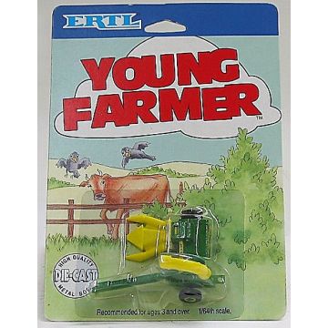 JD -  - Forage Harvester Pull Type yellow head young Farmer card - 1/64