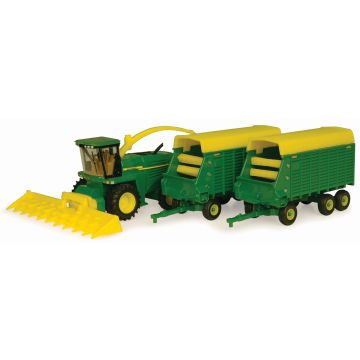 JD - Set - Forage Harvester 7750 Tandem Axle, 2 Forage Wagons - 1/64