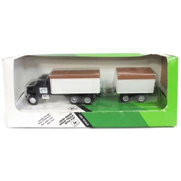 JD - Truck - Grain Truck with Pup, Black cab - 1/64