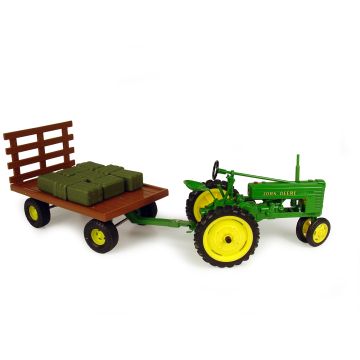JD - Set - H with hay wagon & bales - 1/16