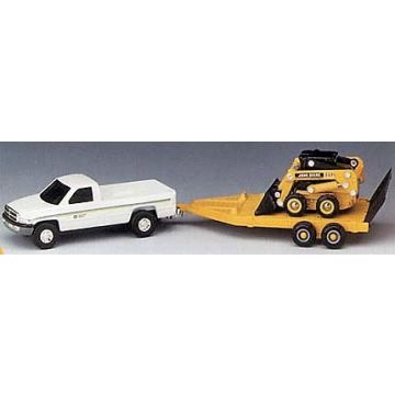 JD - Truck - Dodge Ram, skid loader on trailer - 1/64