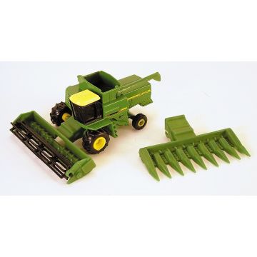 JD - Titan - Combine, grain platform and corn head, yellow cab top - 1/80