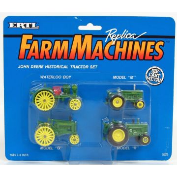 JD - Set - Historical set green Waterloo Boy, Model M, Model G, Model R, 4 pc carded - 1/64
