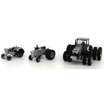 JD - Set - Waterloo Boy, 4020, 8400R, 100 Years of JD Tractors, Waterloo Edition, silver - 1/64