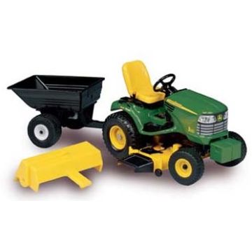 JD - X485 - Mower deck, plastic black cart, rototiller - 1/32