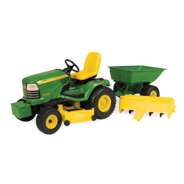 JD - X748 - Mower deck, plastic green cart, rototiller - 1/16