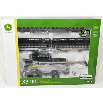 JD - X9 1100 - Combine, tracks, corn head, draper head, 75th Anniv, chrome chase - 1/32