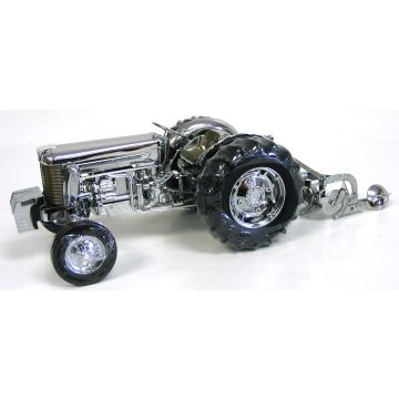 MF - Set - 65, mounted #62 plow, 2009 Toy Tractor Times 26th Annv, Chrome - 1/16