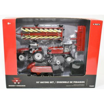 MF - Set - Haying Set With 8280 Tractor, Hay Rake, Windrower & Big Square Baler - 1/64
