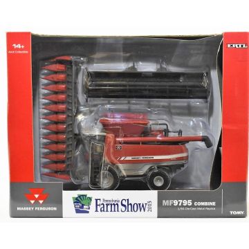 MF - 9795 - Combine, 2 Heads, Binkley Hurst 20th Anniversary, dusty - 1/64