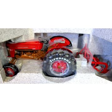 MH - Set - 50 tractor, 3 bottom mounted Plow Firestone Series - Wheels of Time - 1/16