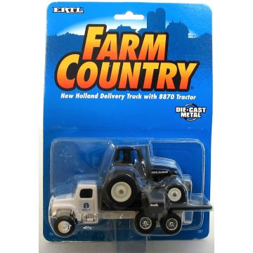 NH - Set - 8870 Tractor with New Holland Delivery Truck, Farm Country Card - 1/64
