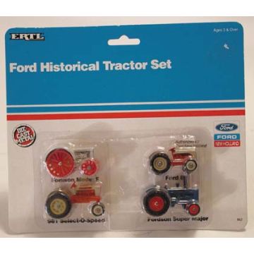 Ford - Set - Historical 4 pc Fordson F, 8N, 981, Fordson Super Major, 2 card variations - 1/64