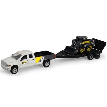 NH - Truck - Dodge Ram, L170 skid loader on trailer - 1/64