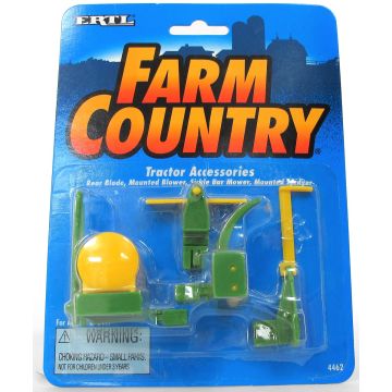 UB - Set - 3PT imp, snow blower, sprayer, blade and sickle mower green - 1/64