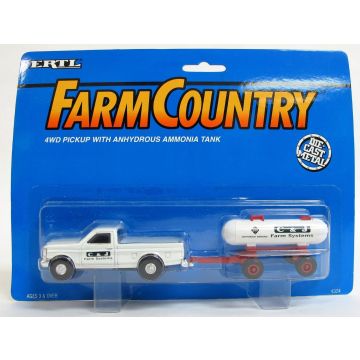 UB - Set - Pickup w/anhydrous tank, red running gear & rims, C&J Farm Systems - 1/64